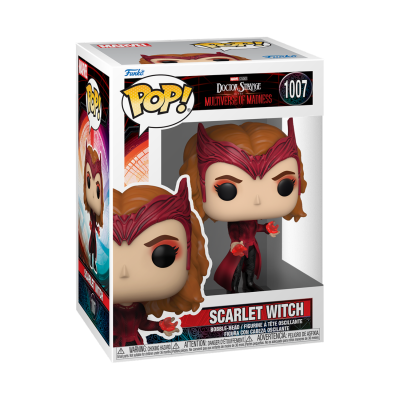 Figura Funko Pop Scarlet Witch de Doctor Strange Multiverse of Madness em caixa