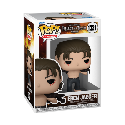Figura Funko Pop! Eren Jaeger Attack on Titan número 1321 na caixa