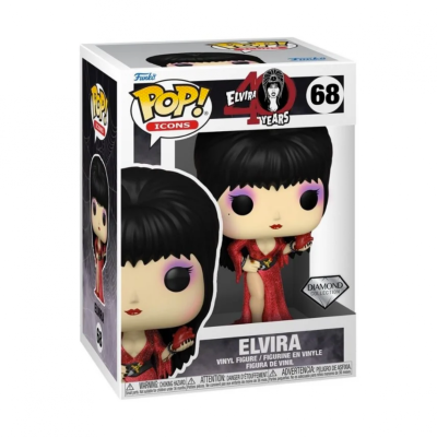 Funko Pop Elvira em embalagem caixa