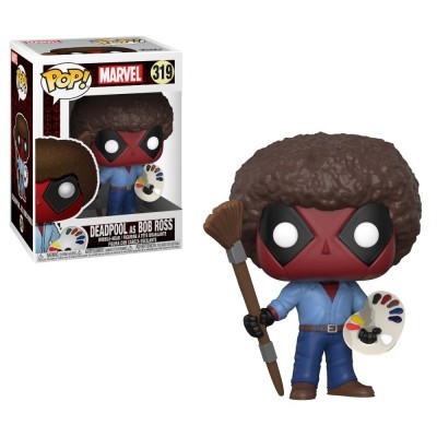 Figura Funko Pop! Marvel Deadpool como Bob Ross com caixa
