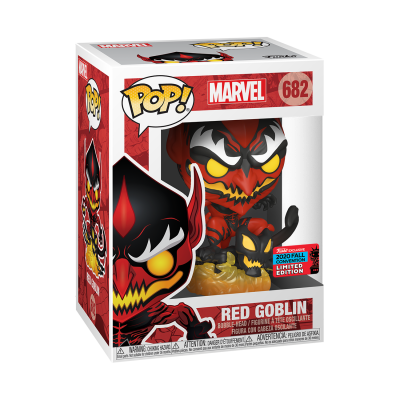 Figura Funko Pop! Marvel Red Goblin 682 na embalagem