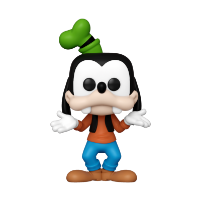 Figura Funko Pop do Pateta com chapéu verde e roupa colorida