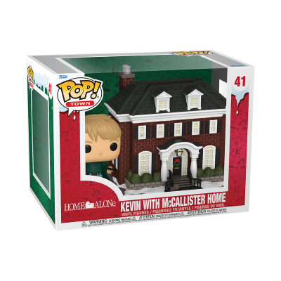 Funko Pop Kevin com a casa McAllister em caixa de coleção