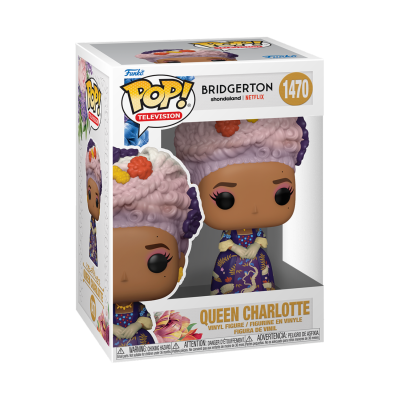 Funko Pop Queen Charlotte Bridgerton da Netflix, número 1470 em caixa branca