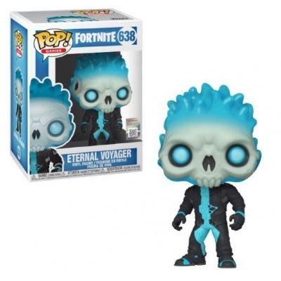 Figura Funko Pop Eternal Voyager Fortnite nº638 em caixa com design azul e branco