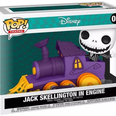 Figura Funko Pop Jack Skellington na locomotiva da coleção Pop! Trains da Disney