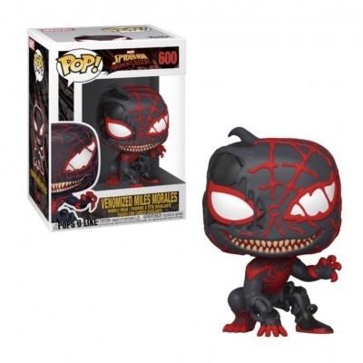 Figura Funko Pop! Venomized Miles Morales preto e vermelho na caixa