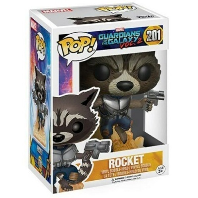 Boneco Funko Pop! Rocket dos Guardians of the Galaxy Vol. 2 na caixa
