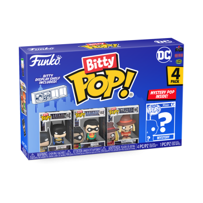 Caixa Funko Bitty POP! 4 pack com figuras miniatura da DC Comics