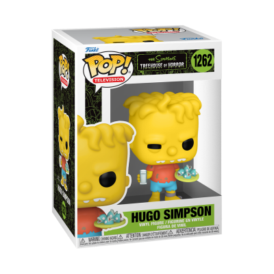 Figura Funko Pop! do Hugo Simpson em caixa transparente com texto