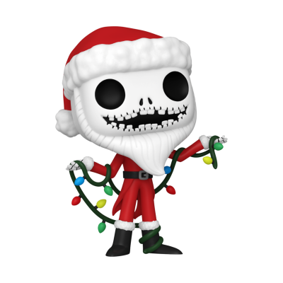 Figura Funko Pop Jack Skellington Pai Natal com guirlanda de luzes