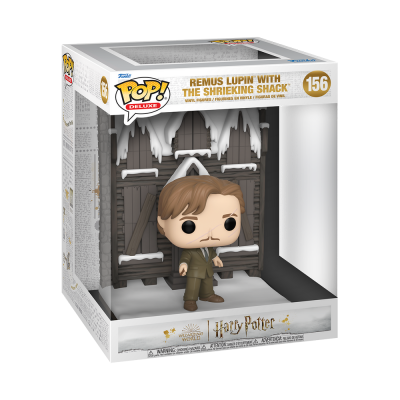 Boneco Funko Pop Deluxe Remus Lupin com The Shrieking Shack na embalagem
