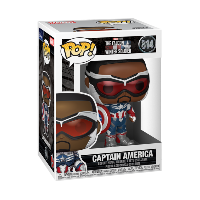 Figura Funko Pop! Captain America da série The Falcon and The Winter Soldier na caixa