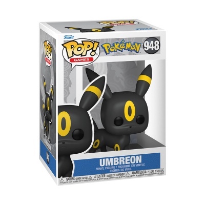 Caixa transparente com figura de vinil Funko Pop! de Umbreon da Pokémon, número 948.
