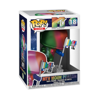 Figura de vinil Pop! Icons MTV Moon Person na caixa