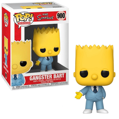 Figura de vinil Gangster Bart do The Simpsons com fato azul e gravata preta.