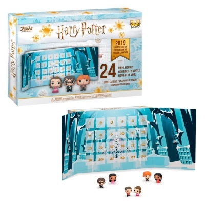 Calendário advento Harry Potter Funko Pop 2019 com 24 figuras de vinil e 24 portas numeradas
