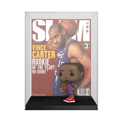 Figura Funko Pop de jogador de basquetebol com bola e capa de revista SLAM