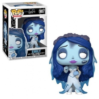 Figura Pop! Movies Emily em vinil azul e branco na caixa