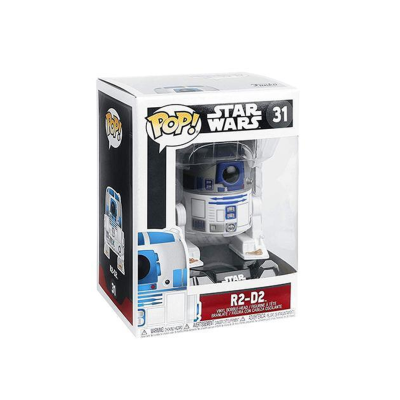 Boneco Funko Pop! R2-D2 da Star Wars na embalagem