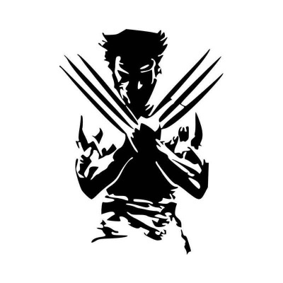 Silhueta estilizada em preto e branco com garras longas e afiadas