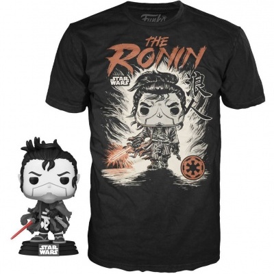 T-shirt preta com estampa e figura POP! Star Wars