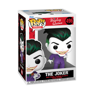 Figura Funko Pop! The Joker nº 496 com roupa roxa e cabelo verde e preto