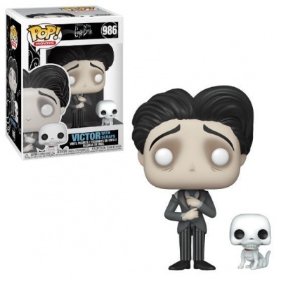 Figura Funko Pop! Victor com gato esqueleto e caixa ao fundo