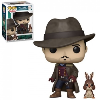 Figura Funko Pop com casaco e chapéu castanho junto a coelho e embalagem