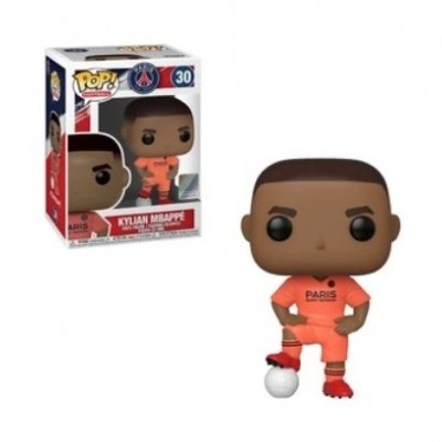 Funko Pop de Kylian Mbappé com uniforme laranja do Paris Saint-Germain
