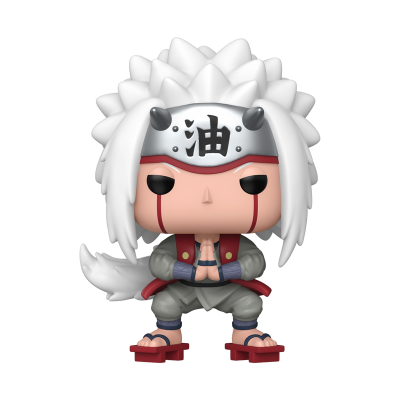 Figura Funko Pop de personagem com cabelo branco espetado e máscara branca com símbolo preto