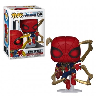 Funko Pop Iron Spider da Marvel com braços dourados adicionais e embalagem