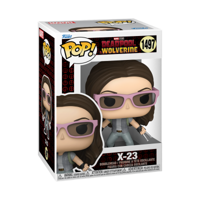 Figura Funko Pop! X-23 com óculos rosa na caixa Deadpool vs Wolverine 1497