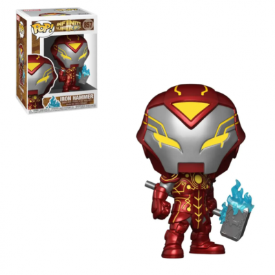 Figura colecionável Funko Pop Iron Hammer em vinil com martelo e fogo azul