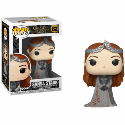 Figura Pop! de vinil de Sansa Stark da série Game of Thrones e sua embalagem