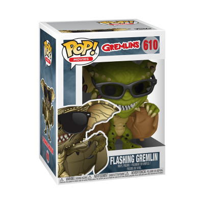 Figura Funko Pop! Gremlins Flashing Gremlin nº610 com óculos dentro de caixa