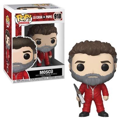 Funko Pop! Moscú de La Casa de Papel em fato vermelho e barba cinzenta
