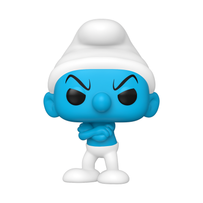 Funko Pop Smurf azul com boné e calças brancos