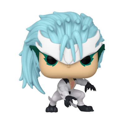 Figura colecionável Funko Pop cabelo azul claro máscara branca roupa branca