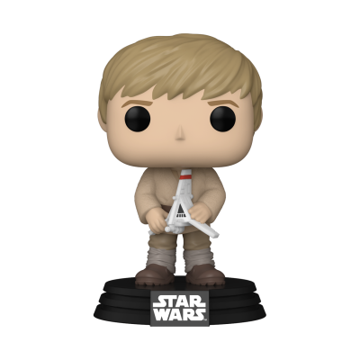 Figura Funko Pop Luke Skywalker de Star Wars com base preta e texto STAR WARS