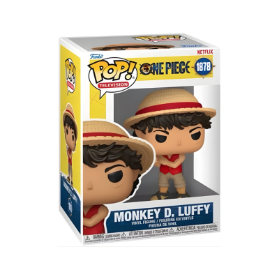 Figura vinil Monkey D. Luffy com chapéu de palha na embalagem POP! Television.