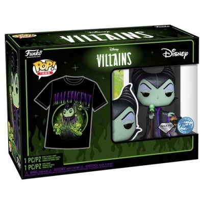 Conjunto Funko POP! Disney Villains Maleficent com figura e T-shirt.