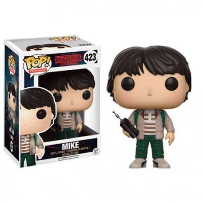 Figura Funko Pop Mike de Stranger Things com caixa branca colorida e número 423