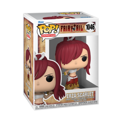 Funko Pop Erza Scarlet da Fairy Tail na caixa