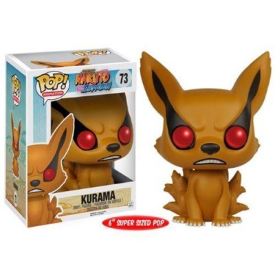 Figura Funko Pop! Kurama da série Naruto Shippuden com olhos vermelhos e corpo castanho