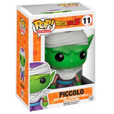 Figura Funko Pop! Piccolo de Dragon Ball Z numa caixa branca e laranja