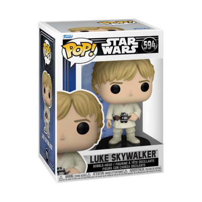 Boneco Funko Pop! Luke Skywalker de Star Wars na caixa