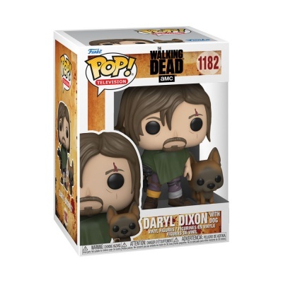 Figura Funko Pop! Daryl Dixon com cão The Walking Dead na caixa
