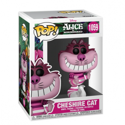 Figura Pop! Gato Risonho de Alice in Wonderland rosa e roxa na caixa