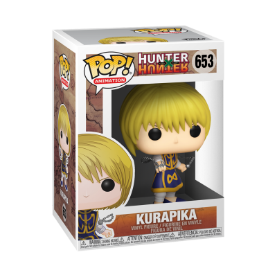 Figura Funko Pop de Kurapika da série Hunter x Hunter na embalagem